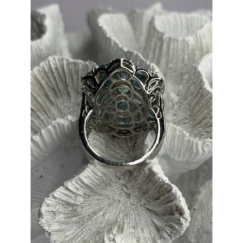 Djoy Glamorous 925 Sterling Silver Blue Topaz Ring Size 9