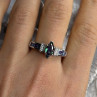 925 Sterling Silver Mystic Topaz Blue Topaz Amethyst Beryl Ring Size 10.5
