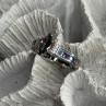 925 Sterling Silver Mystic Topaz Blue Topaz Amethyst Beryl Ring Size 10.5