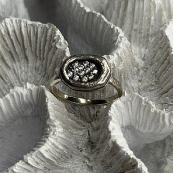 Unique Design 925 Sterling Silver Cz Ring Size 8