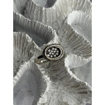 Unique Design 925 Sterling Silver Cz Ring Size 8