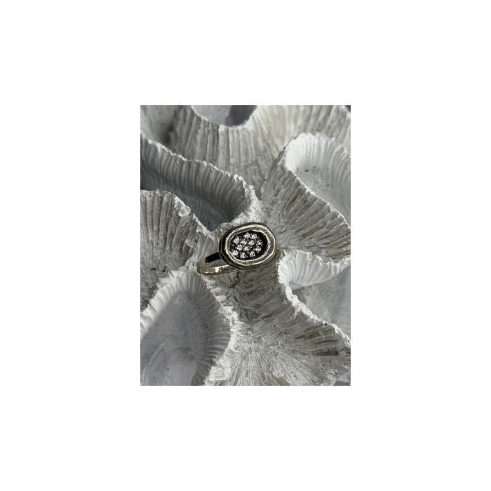 Unique Design 925 Sterling Silver Cz Ring Size 8