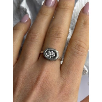 Unique Design 925 Sterling Silver Cz Ring Size 8