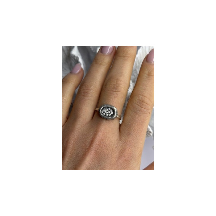 Unique Design 925 Sterling Silver Cz Ring Size 8