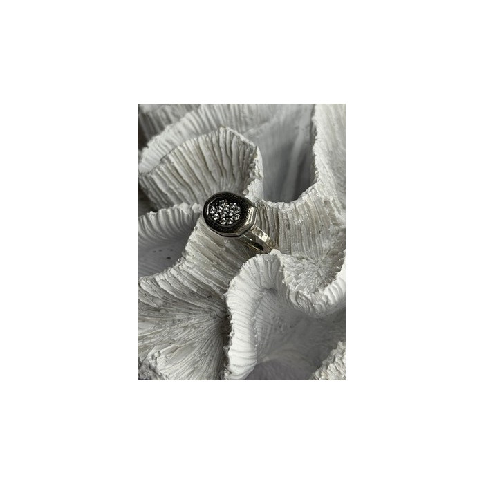 Unique Design 925 Sterling Silver Cz Ring Size 8