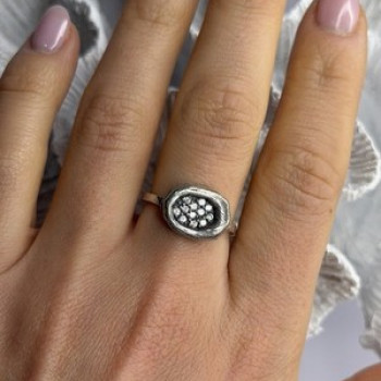 Unique Design 925 Sterling Silver Cz Ring Size 8