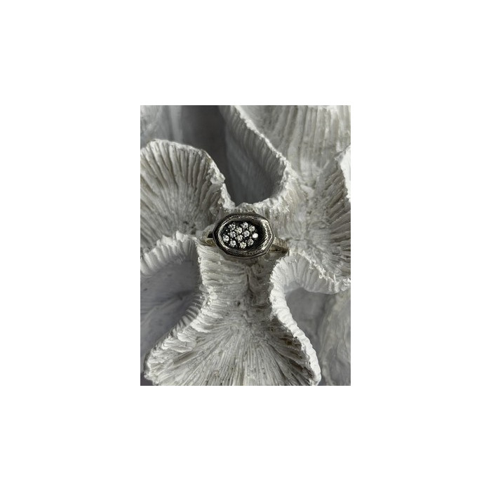 Unique Design 925 Sterling Silver Cz Ring Size 8