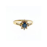 14K YELLOW GOLD DARK BLUE SPINEL & DIAMONDS RING SIZE 5.5
