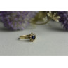 14K YELLOW GOLD DARK BLUE SPINEL & DIAMONDS RING SIZE 5.5
