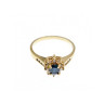 14K YELLOW GOLD DARK BLUE SPINEL & DIAMONDS RING SIZE 5.5