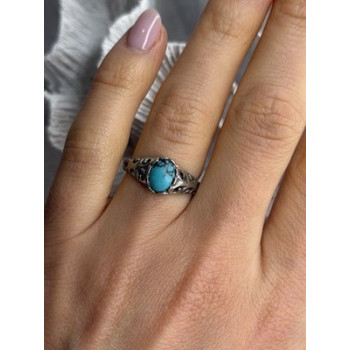 Vintage 925 Sterling Silver Turquoise Ring Size 7