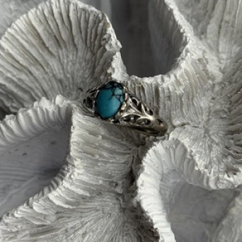 Vintage 925 Sterling Silver Turquoise Ring Size 7