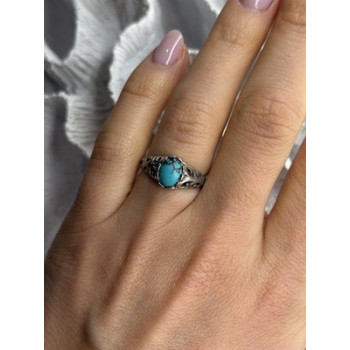 Vintage 925 Sterling Silver Turquoise Ring Size 7