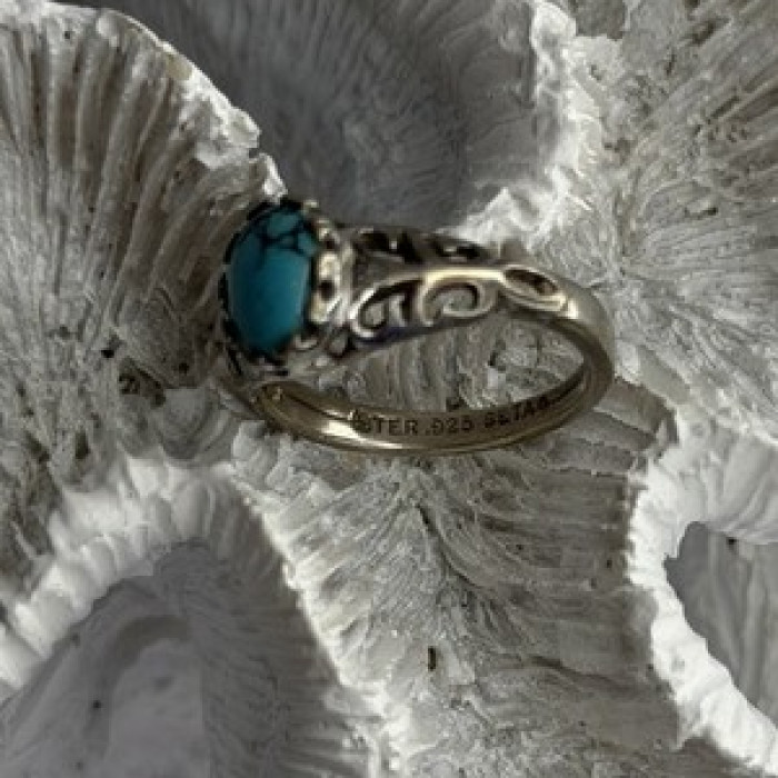 Vintage 925 Sterling Silver Turquoise Ring Size 7