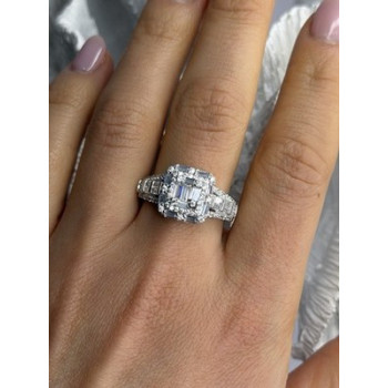 Beautiful Shiny 925 Sterling Silver Cz Ring Size 10