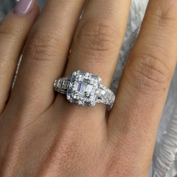 Beautiful Shiny 925 Sterling Silver Cz Ring Size 10
