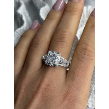 Beautiful Shiny 925 Sterling Silver Cz Ring Size 10