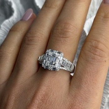 Beautiful Shiny 925 Sterling Silver Cz Ring Size 10
