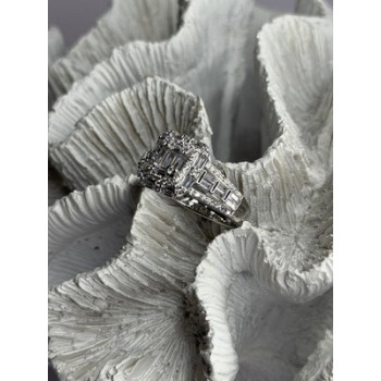 Beautiful Shiny 925 Sterling Silver Cz Ring Size 10