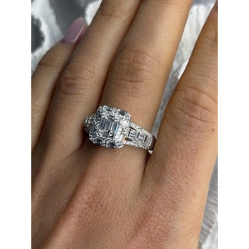 Beautiful Shiny 925 Sterling Silver Cz Ring Size 10