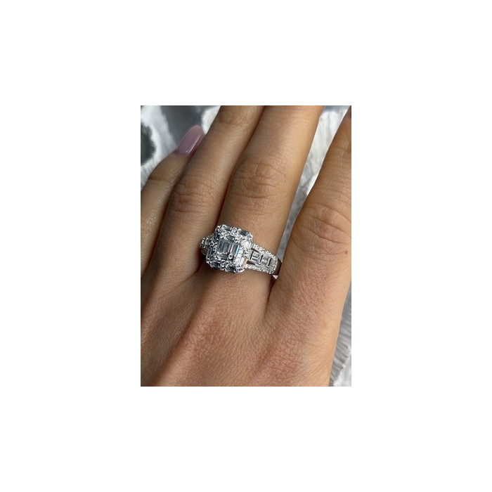 Beautiful Shiny 925 Sterling Silver Cz Ring Size 10