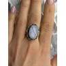 925 Sterling Silver Abalone & Marcasite Ring Size 9