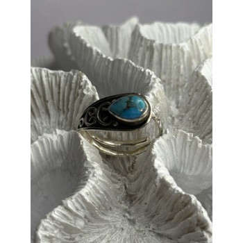 Unique Design 925 Sterling Silver Turquoise Ring Adjustable