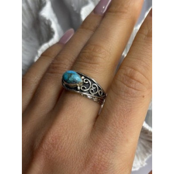 Unique Design 925 Sterling Silver Turquoise Ring Adjustable