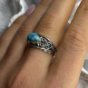 925 Sterling Silver Gold Plated Diamond Ring Size 7