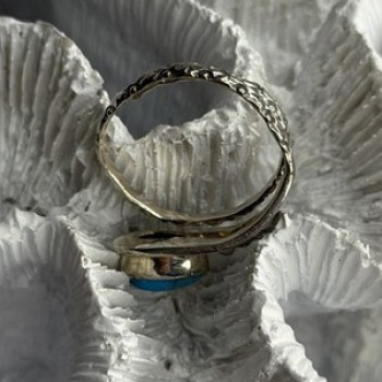 925 Sterling Silver Gold Plated Diamond Ring Size 7