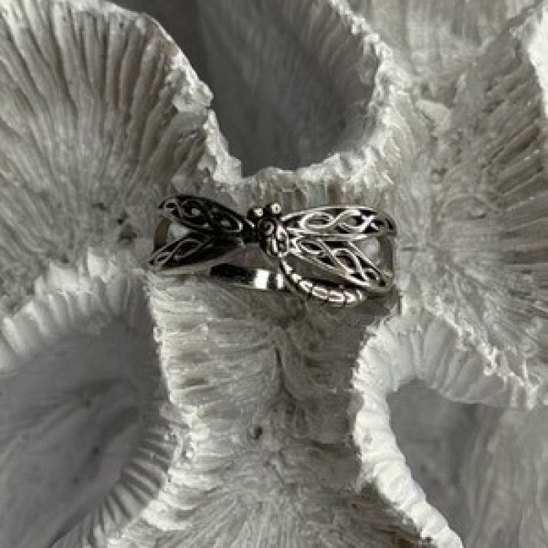 Dragonfly 925 Sterling Silver Ring Size 9