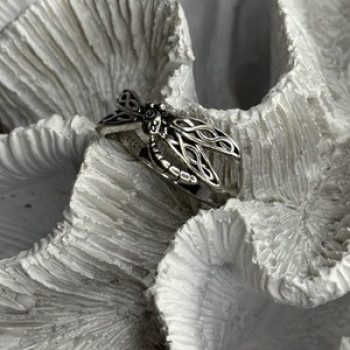Dragonfly 925 Sterling Silver Ring Size 9
