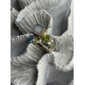 925 Sterling Silver Abalone &Peridot & Topaz Ring Size 8