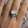 925 Sterling Silver Abalone &Peridot & Topaz Ring Size 8