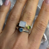 925 Sterling Silver Abalone &Peridot & Topaz Ring Size 8
