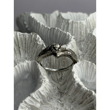 JWBR 925 Sterling Silver 0.04 ct Diamonds Heart Ring Size 6.5