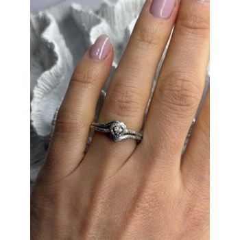 JWBR 925 Sterling Silver 0.04 ct Diamonds Heart Ring Size 6.5