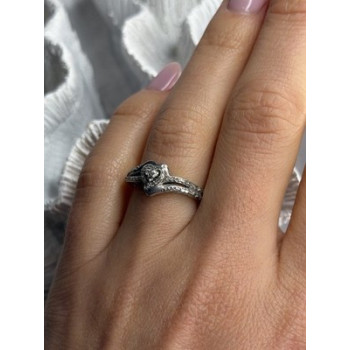 JWBR 925 Sterling Silver 0.04 ct Diamonds Heart Ring Size 6.5