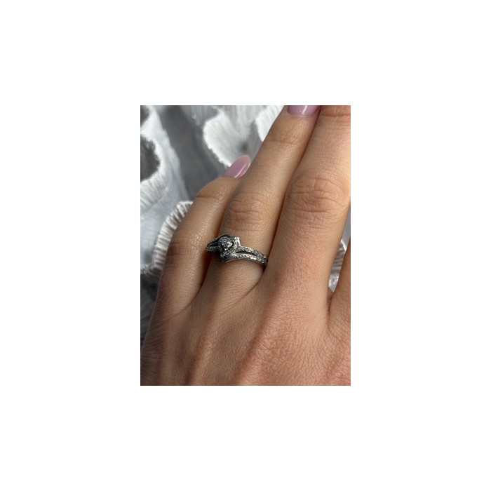 JWBR 925 Sterling Silver 0.04 ct Diamonds Heart Ring Size 6.5