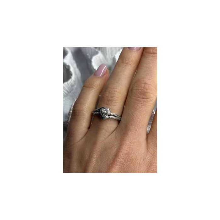 JWBR 925 Sterling Silver 0.04 ct Diamonds Heart Ring Size 6.5