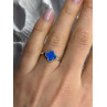 Clover 925 Sterling Silver Blue Simulated Opal Ring Size 7