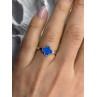 Clover 925 Sterling Silver Blue Simulated Opal Ring Size 7