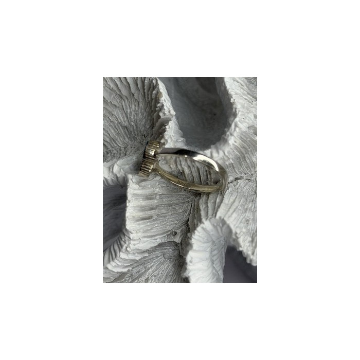 Clover 925 Sterling Silver Blue Simulated Opal Ring Size 7