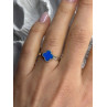 Clover 925 Sterling Silver Blue Simulated Opal Ring Size 7
