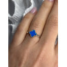 Clover 925 Sterling Silver Blue Simulated Opal Ring Size 7