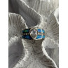 925 Sterling Silver Opal & Beryl Ring Size 8
