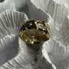 925 Sterling Silver White & Black Spinel Heart Ring Size 7.5