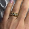 925 Sterling Silver White & Black Spinel Heart Ring Size 7.5