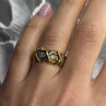 925 Sterling Silver White & Black Spinel Heart Ring Size 7.5