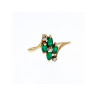 10K YELLOW GOLD  EMERALD & DIAMONDS RING SIZE 6.75